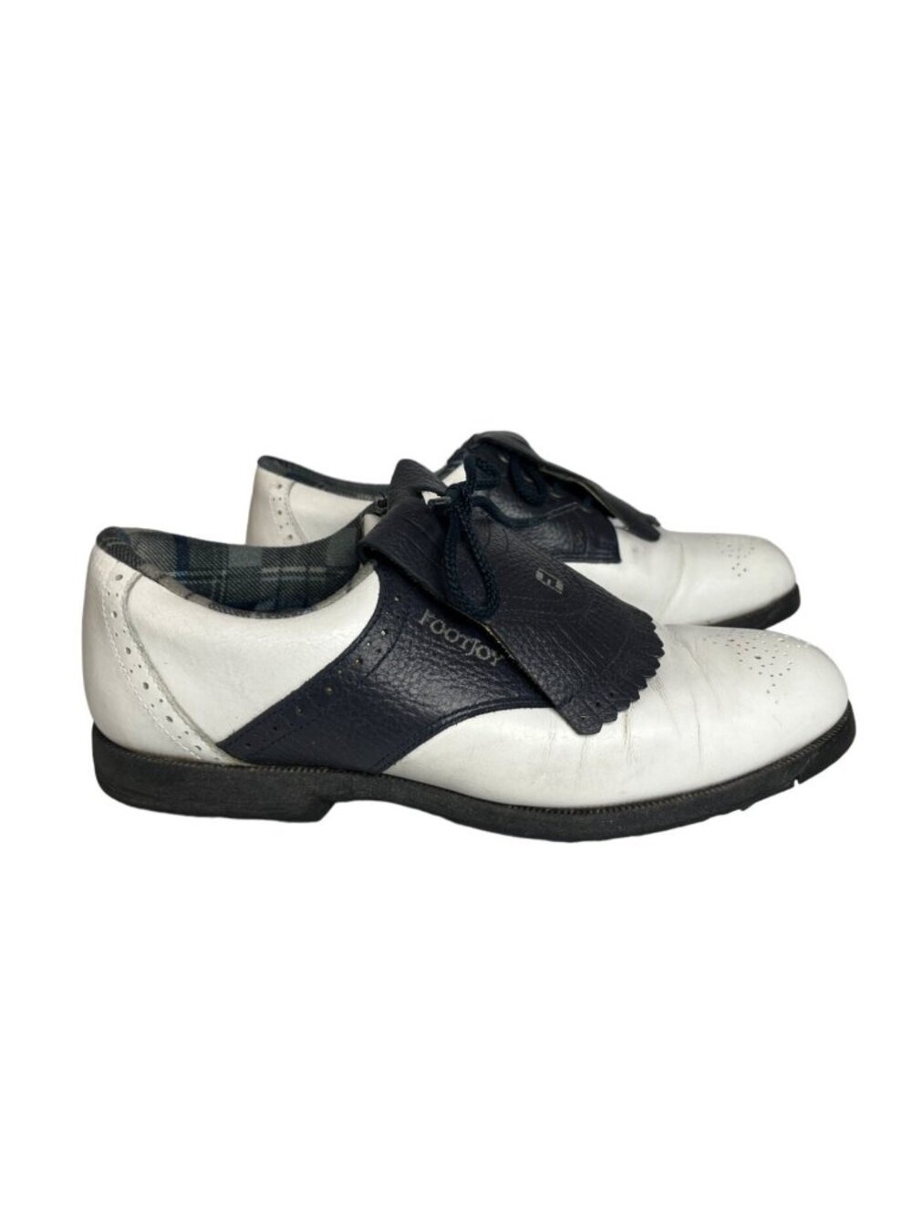 Footjoy Golf Cleats Shoes Womens 8 M White Black Oxfords